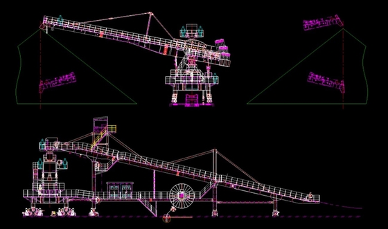 2200 t/h βαρέων καθηκόντων δευτερεύων Cantilever στοιβαχτής για τη μάντρα που συσσωρεύει το υλικό